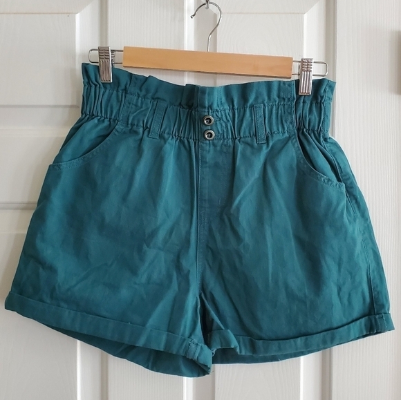 Wild Fable Women's High Waist Paperbag Shorts In Teal Size S - Picture 1 of 4